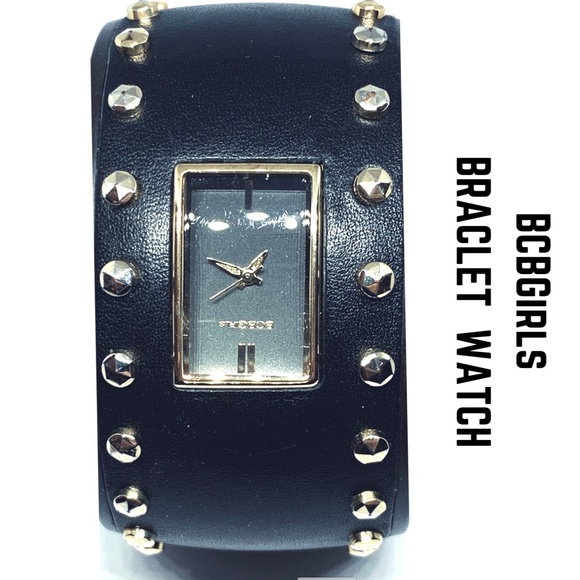 BCBGirls Black Bangle Gold Accents Mixed Element Watch - Picture 3 of 9